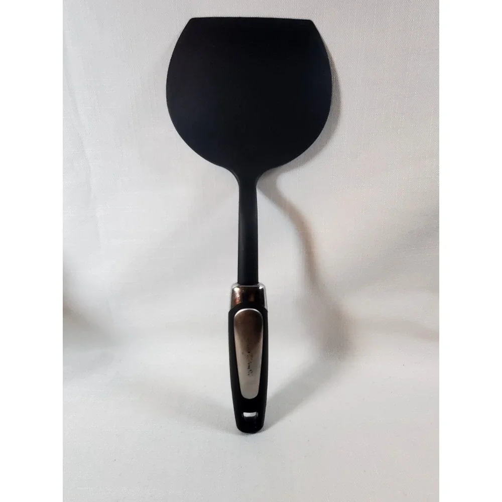 Black Silicone Spatula‎ Turner Heat Resistant Nonstick Safe Kitchen Utensil